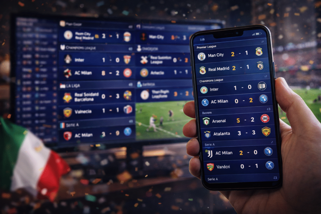 Cập nhật tỷ số bóng đá trực tiếp